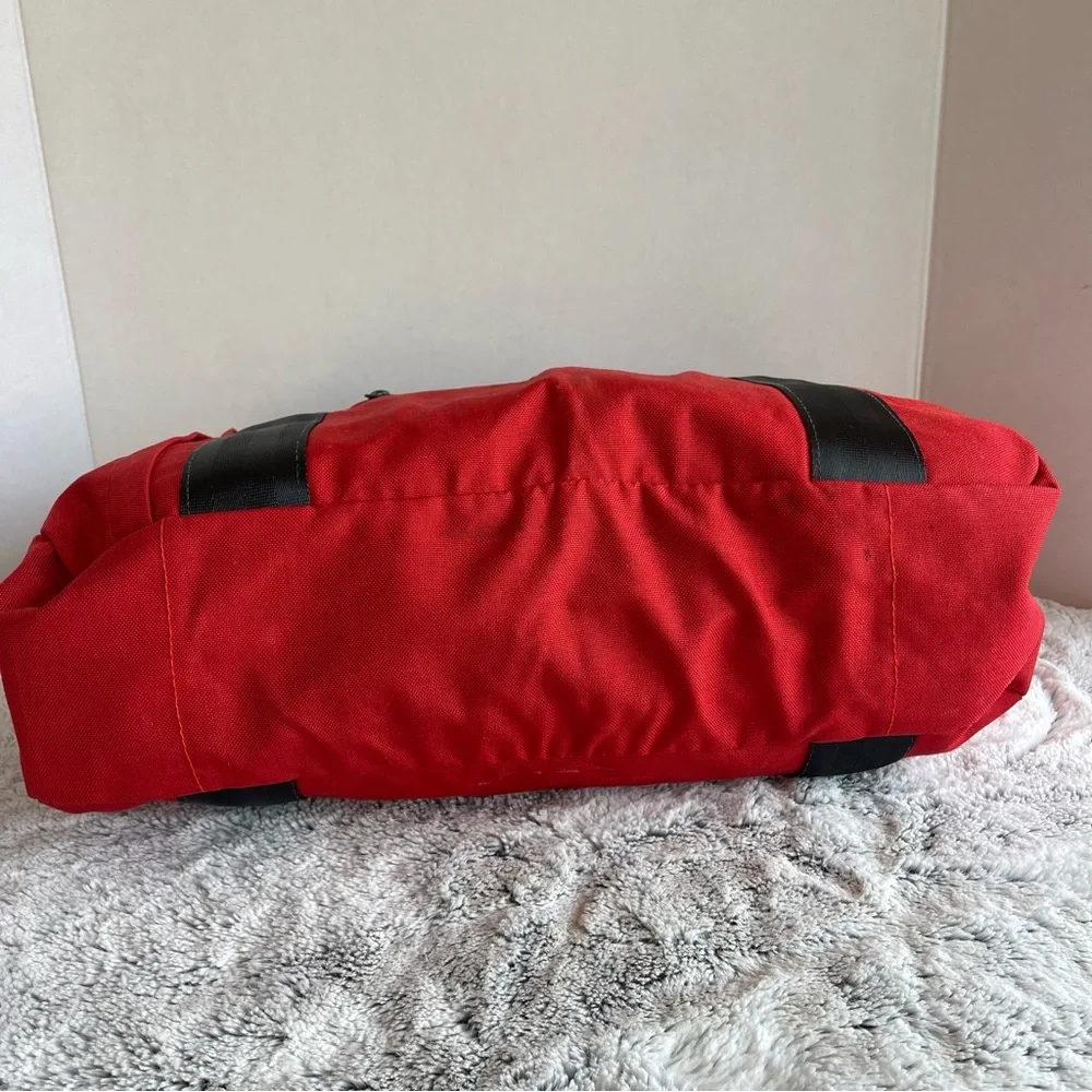 Vintage REI Medium Duffel Red Canvas Travel Tote Bag
